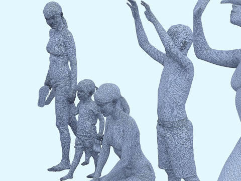 People on the beach in random poses x7 3D 模型