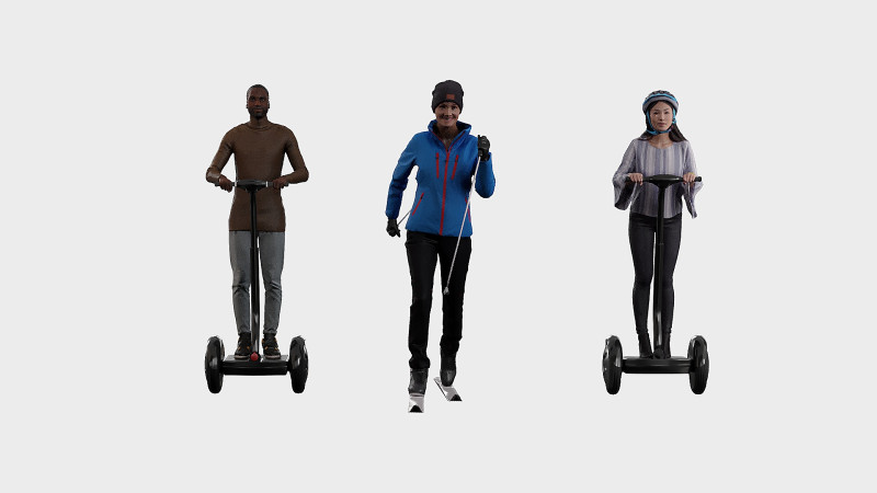 Sportsman set x3 3D 모델 .c4d .max .obj .3ds .fbx .stl .blend