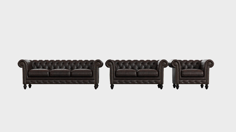 Brooclyn Chesterfield 3D Model .c4d .max .obj .3ds .fbx .stl .blend