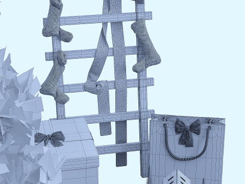 Christmas decoration set 02 Model 3D