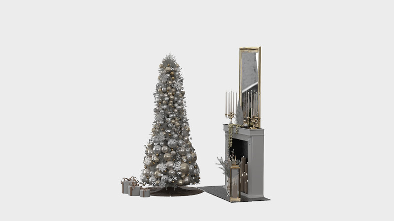 Christmas Decorative set sk2 3D 모델 .c4d .max .obj .3ds .fbx .stl .blend 