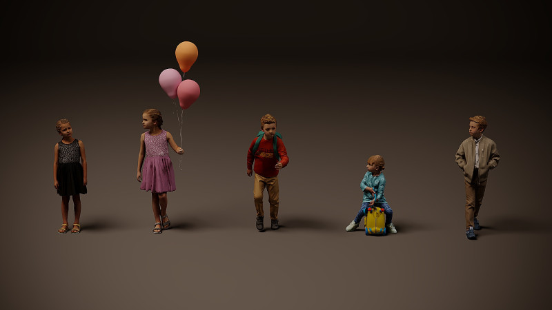 Childrens Collection x5 02 3D Model .c4d .max .obj .3ds .fbx .stl .blend