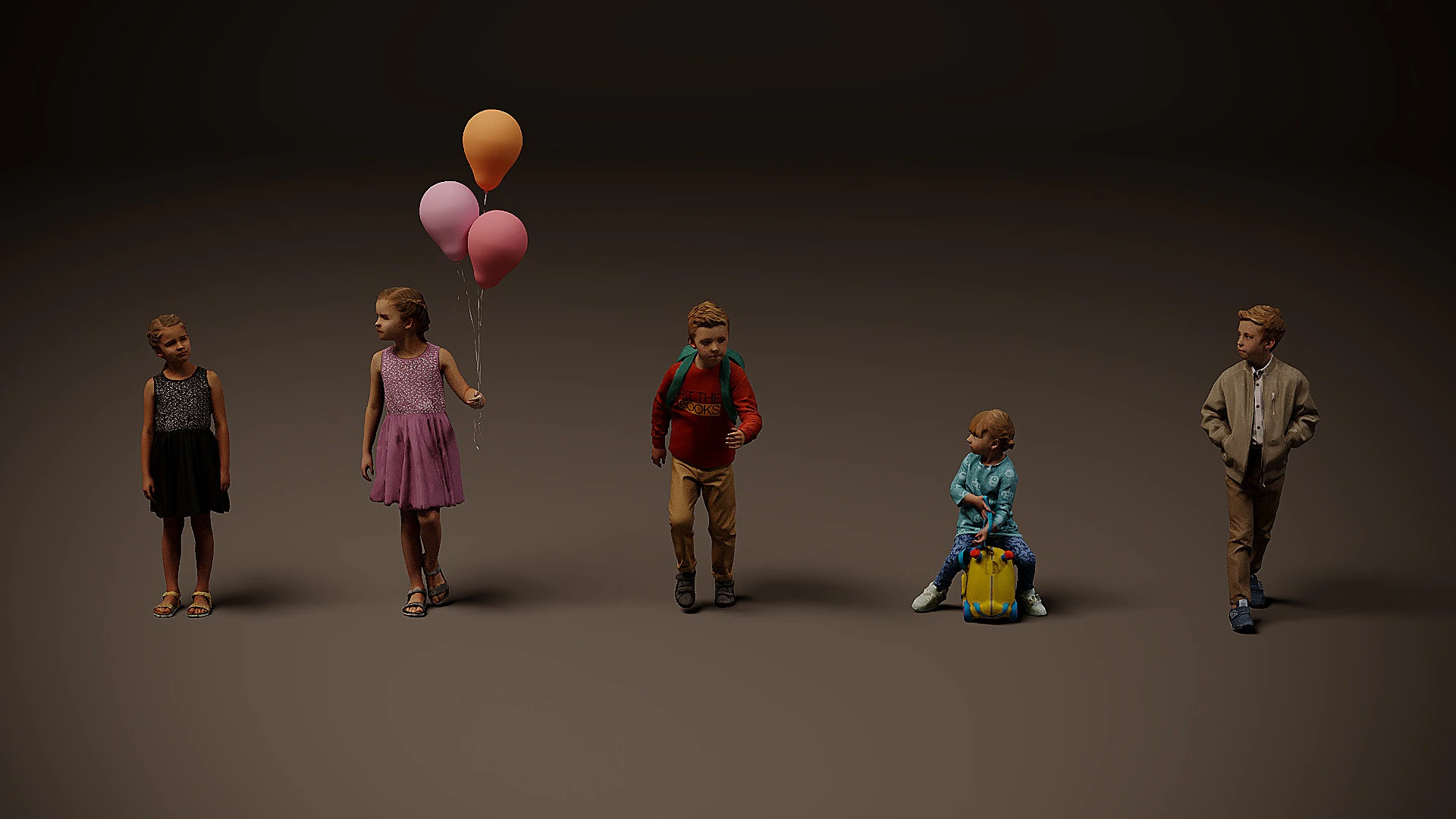 Childrens Collection x5 02 3D Model .c4d .max .obj .3ds .fbx .stl .blend 