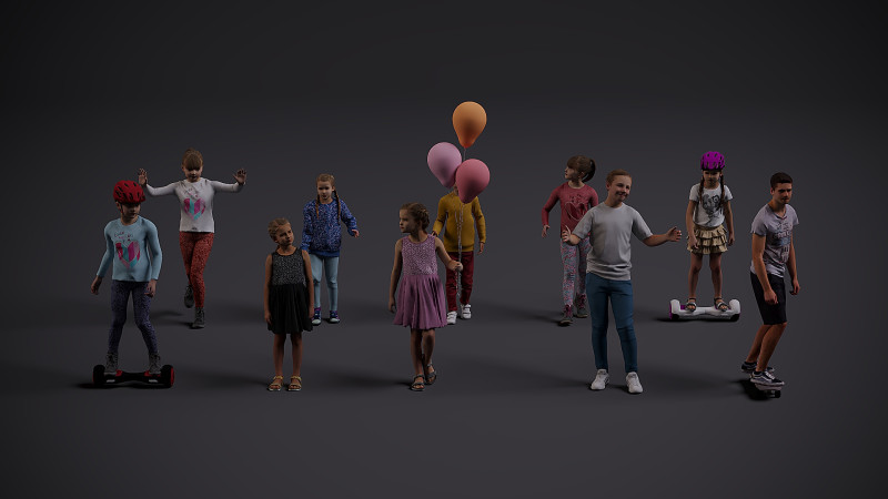 Childrens Collection x10 3D 模型 .c4d .max .obj .3ds .fbx .stl .blend 