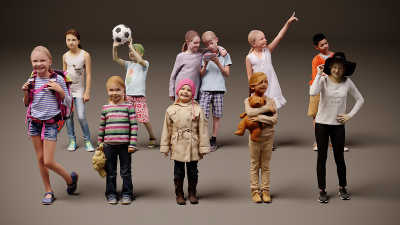Childrens Collection x10 02 3D Model .c4d .max .obj .3ds .fbx .stl .blend 