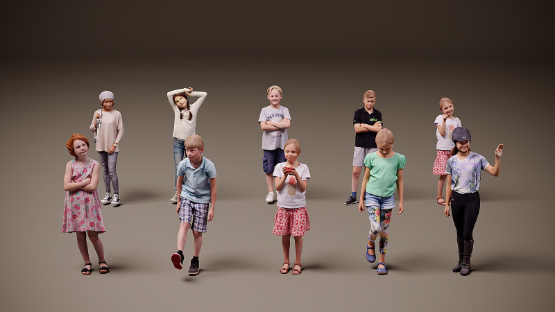 Childrens Collection x10 03 3D 模型 .c4d .max .obj .3ds .fbx .stl .blend