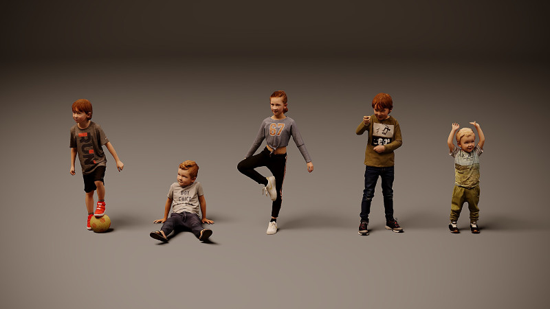 Childrens Collection x 5 Model 3D .c4d .max .obj .3ds .fbx .stl .blend 