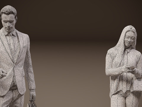 Collection of office workers x5 3D Model