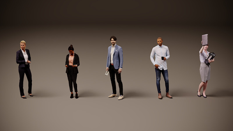 Collection of office workers x 5 00 3Dモデル .c4d .max .obj .3ds .fbx .stl .blend 