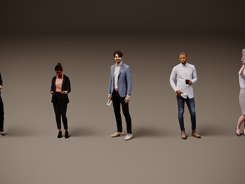 Collection of office workers x 5 00 3D 모델