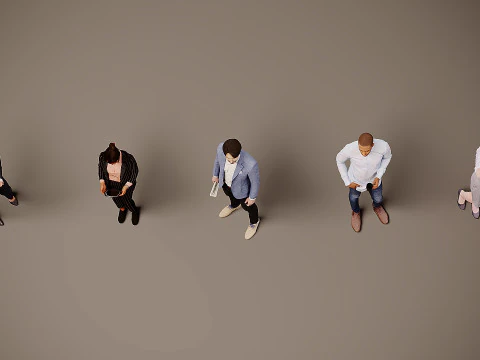 Collection of office workers x 5 00 3D Model