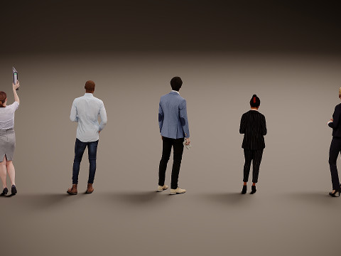 Collection of office workers x 5 00 3Dモデル