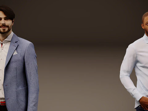Collection of office workers x 5 00 3D Model