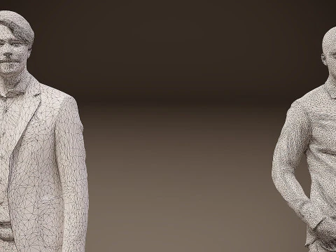 Collection of office workers x 5 00 3D Model