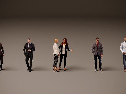 Collection of office workers x 5 01 3D 모델