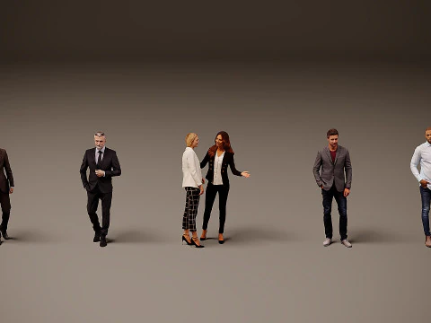 Verzameling kantoorpersoneel x 5 01 3D Model