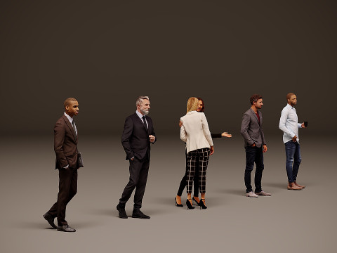 Collection of office workers x 5 01 3Dモデル