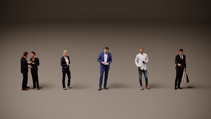 Collection of office workers x 5 02 Modello 3D .c4d .max .obj .3ds .fbx .stl .blend 