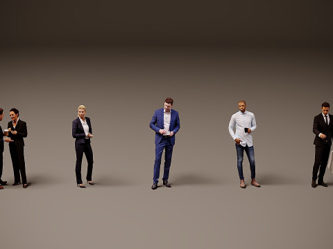 Collection of office workers x 5 02 3D 모델