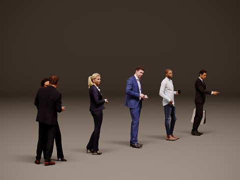 Collection of office workers x 5 02 Modello 3D