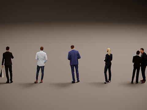 Collection of office workers x 5 02 Modello 3D