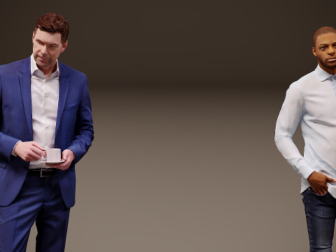 Collection of office workers x 5 02 Modello 3D