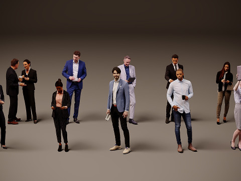 Collection of office workers x10 3D 모델