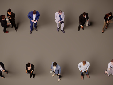 Collection of office workers x10 Model 3D