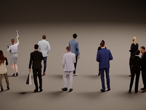 Collection of office workers x10 Model 3D