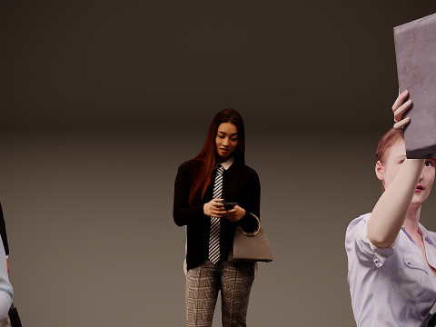 Collection of office workers x10 Model 3D