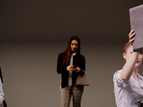 Collection of office workers x10 3D Model