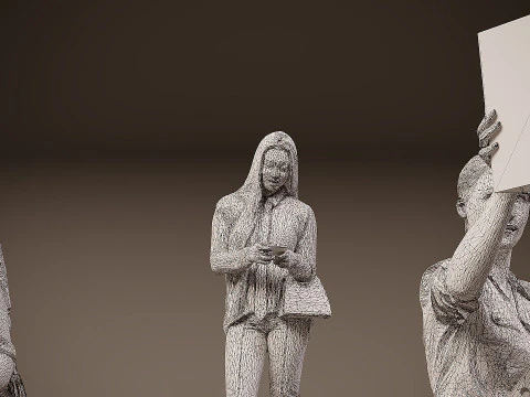 Collection of office workers x10 3D Model