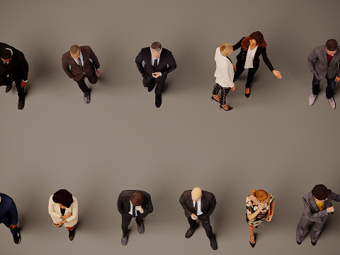 Collection of office workers x10 00 3D Model