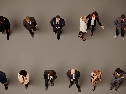 Collection of office workers x10 00 3D Model