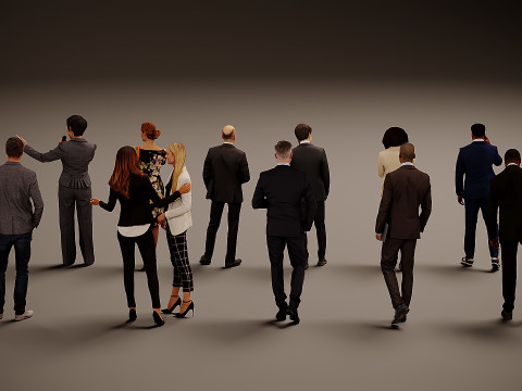Collection of office workers x10 00 3D Model
