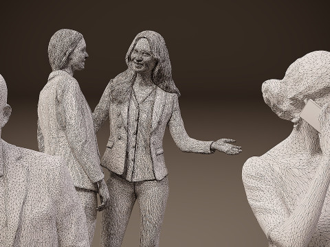 Collection of office workers x10 00 3D Model