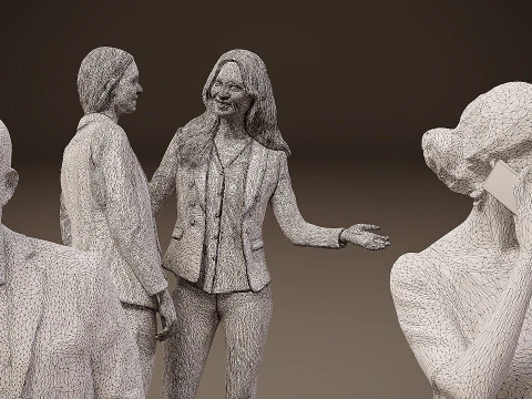 Collection of office workers x10 00 3D Model