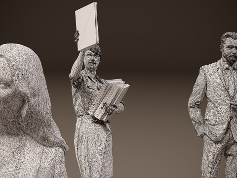 Collection of office workers x10 01 3D Model