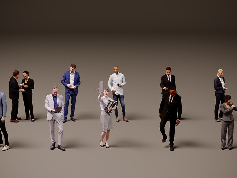 Collection of office workers x10 02 3D 모델