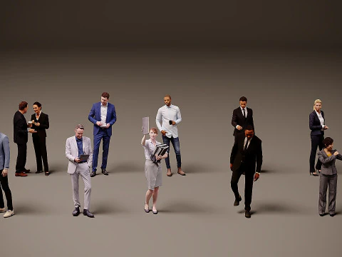 Koleksi pekerja kantoran x10 02 Model 3D