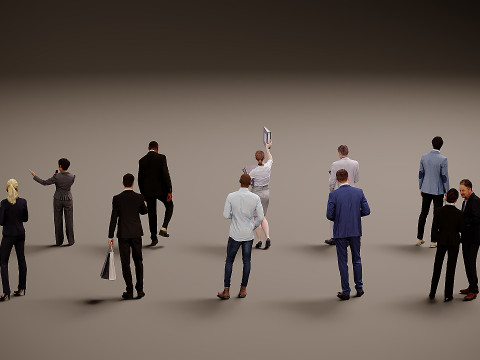 Collection of office workers x10 02 3D Model