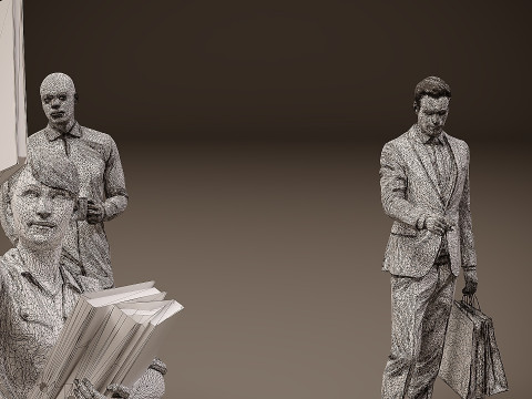 Collection of office workers x10 02 3D Model