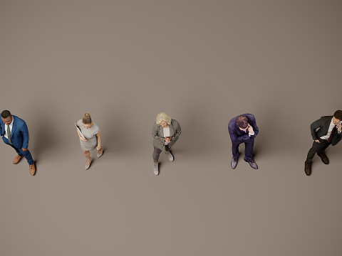 Collection of office workers x 5 03 Modello 3D