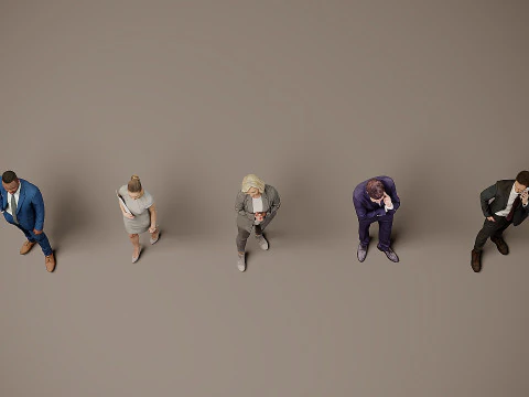 Collection of office workers x 5 03 3D Model