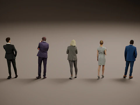 Collection of office workers x 5 03 3D Model
