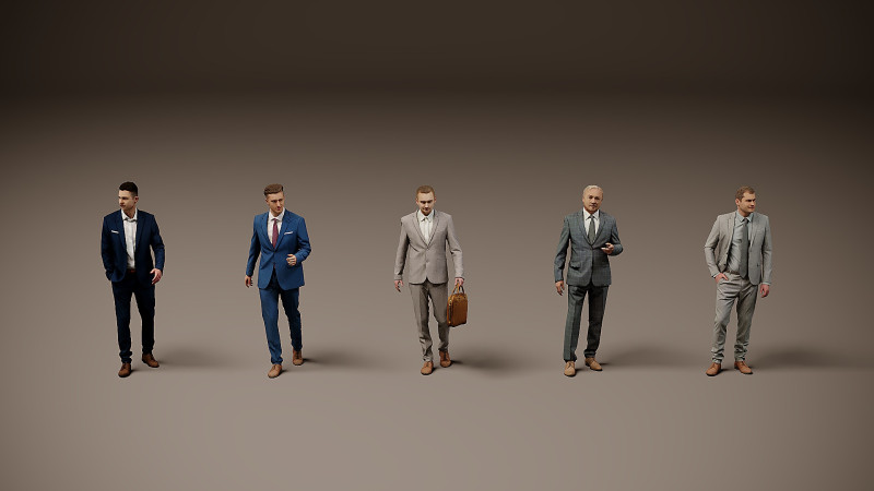 Collection of office workers x 5 04 Modello 3D .c4d .max .obj .3ds .fbx .stl .blend