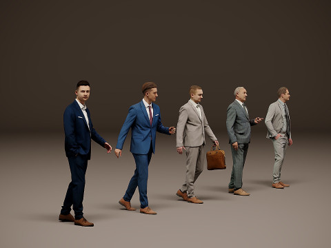 Collection of office workers x 5 04 Modello 3D