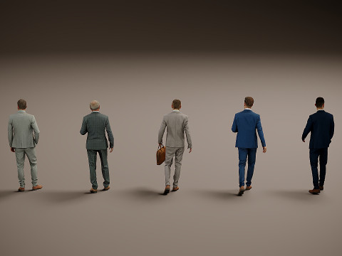 Collection of office workers x 5 04 Modello 3D
