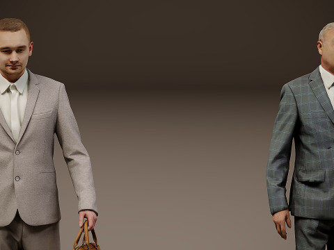 Collection of office workers x 5 04 Modello 3D