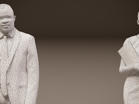 Collection of office workers x 5 05 Model 3D